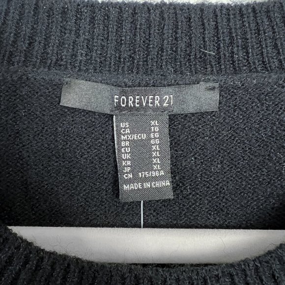 F21 Rhinestone Fringe-Trim Sweater - Picture 4 of 5